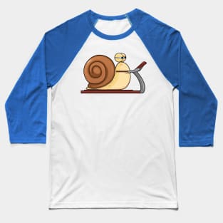 Snail at Jogging on Treadmill Baseball T-Shirt